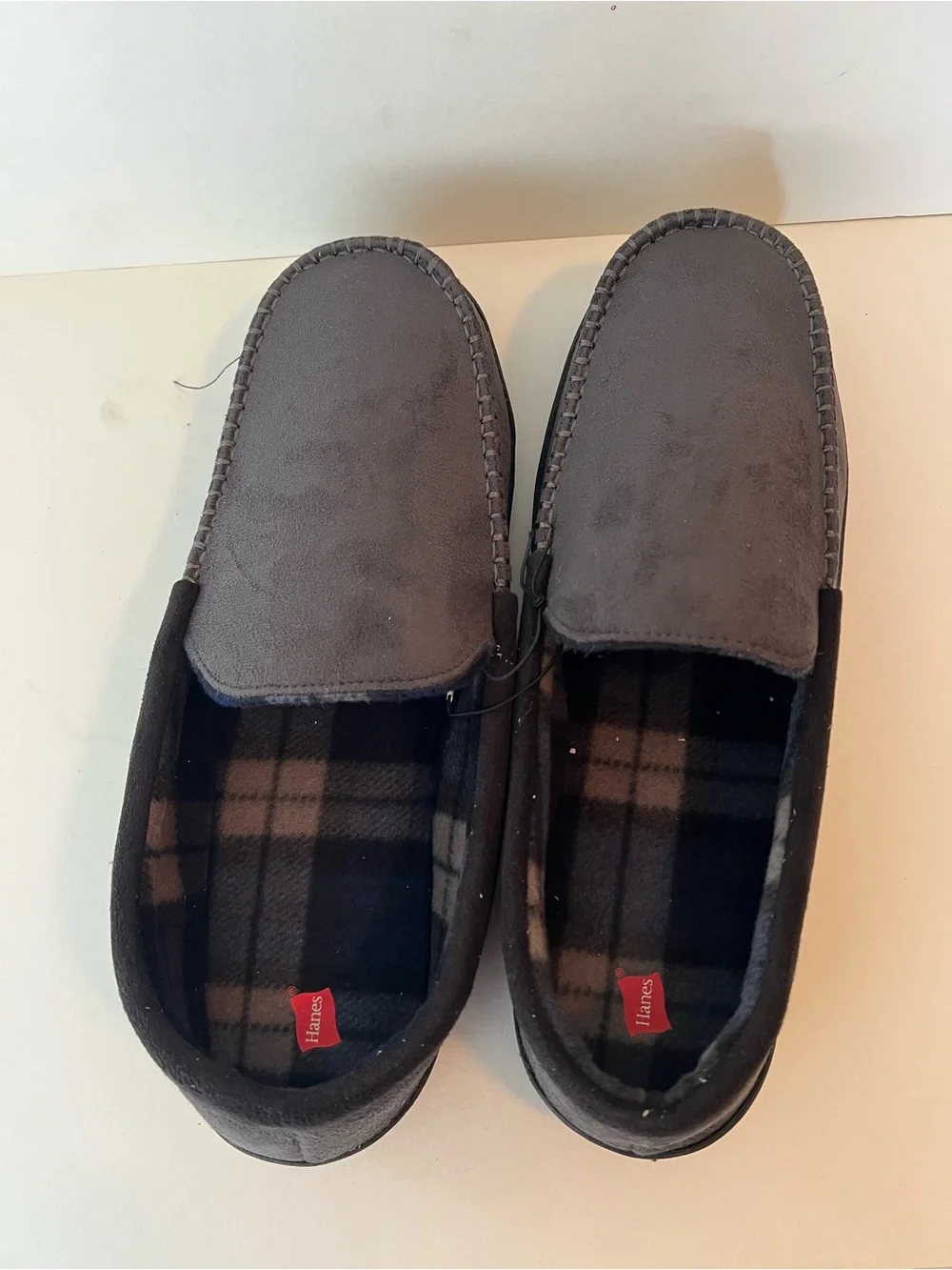 Hanes Men's Memory Foam Indoor Outdoor Moccasin Slippers